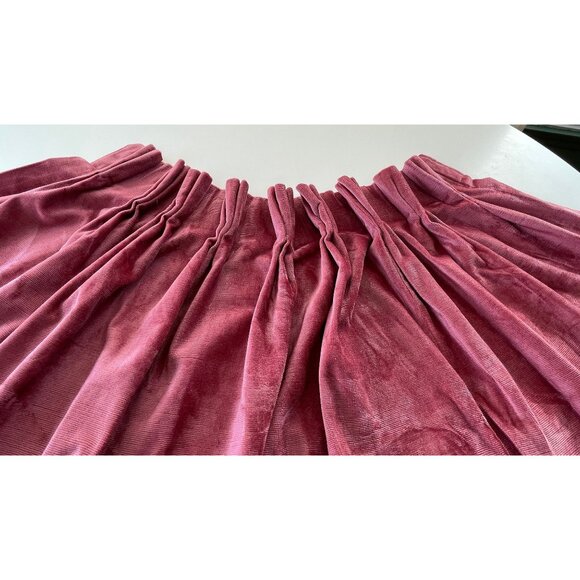 Vintage 70s curtain, dusty rose pink, corduroy, thick long and narrow, pleated - Picture 7 of 10